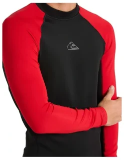 Quiksilver Everyday Heat Panel Long Sleeve Rash Vest in Black