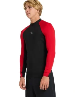 Quiksilver Everyday Heat Panel Long Sleeve Rash Vest in Black