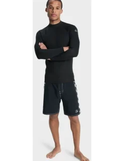Quiksilver Everyday Long Sleeve Heat Rash Vest in Black