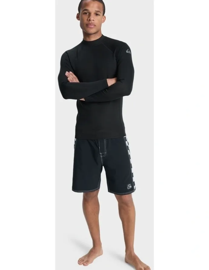 Quiksilver Everyday Long Sleeve Heat Rash Vest in Black