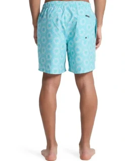 Quiksilver Everyday Printed 17 Swim Shorts Aqua Ocean Mayhem
