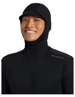 Quiksilver Highline Hooded Long Sleeve Rash Vest in Black
