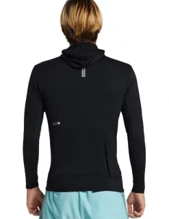 Quiksilver Highline Hooded Long Sleeve Rash Vest in Black