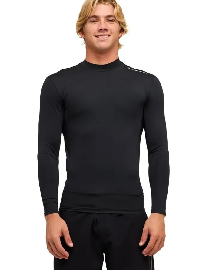 Quiksilver Highline Long Sleeve Rash Vest in Black