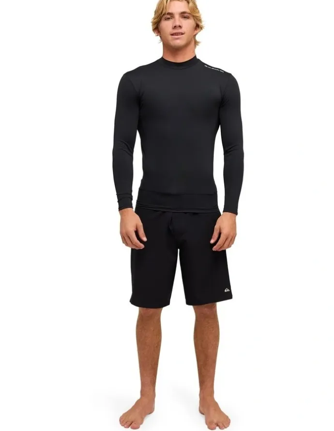 Quiksilver Highline Long Sleeve Rash Vest in Black