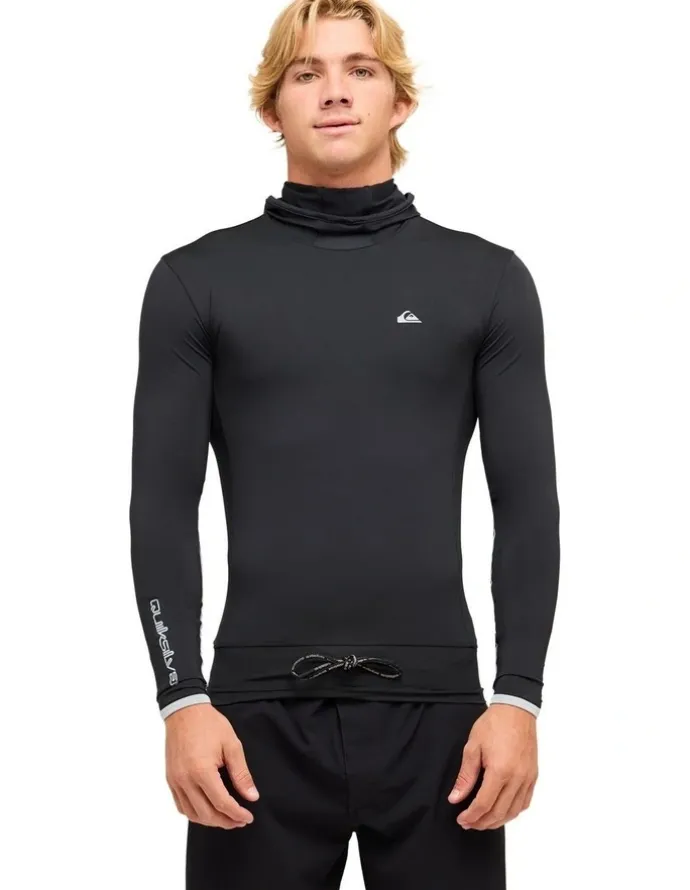 Quiksilver Highline UPF50 Hooded Long Sleeve Rashguard Black