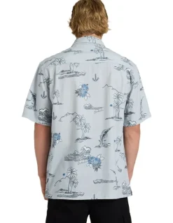 Quiksilver Ocean Short Sleeve Shirt In Grey Violet