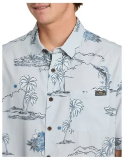 Quiksilver Ocean Short Sleeve Shirt In Grey Violet