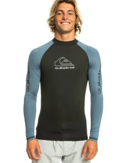 Quiksilver On Tour Apac Long Sleeve UPF 50 Rash Vest Swimwear in Bering Sea