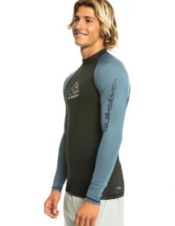 Quiksilver On Tour Apac Long Sleeve UPF 50 Rash Vest Swimwear in Bering Sea