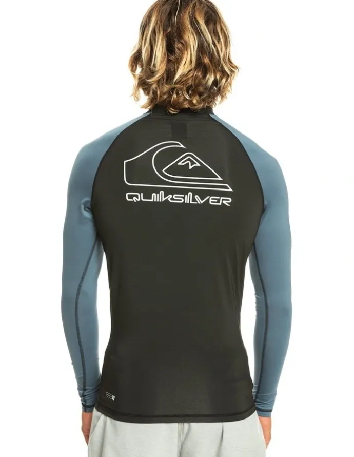 Quiksilver On Tour Apac Long Sleeve UPF 50 Rash Vest Swimwear in Bering Sea