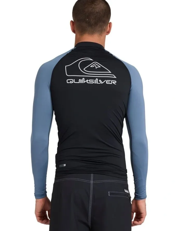 Quiksilver On Tour Long Sleeve Rash Vest in Blue