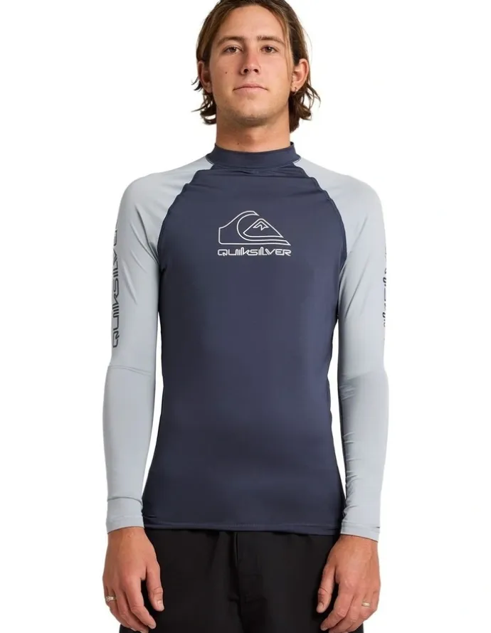 Quiksilver On Tour Long Sleeve Rash Vest in Black