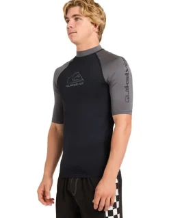 Quiksilver On Tour Short Sleeve Rash Vest Iron Gate