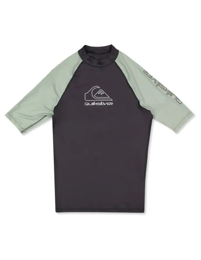 Quiksilver On Tour Short Sleeve Rash Vest Iceberg Green