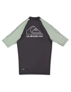 Quiksilver On Tour Short Sleeve Rash Vest Iceberg Green