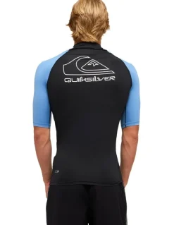 Quiksilver On Tour Short Sleeve Rash Vest in Blue
