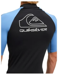 Quiksilver On Tour Short Sleeve Rash Vest in Blue