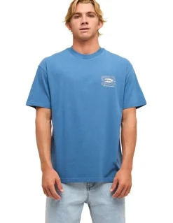Quiksilver Retro Lock Up T-Shirt In Blue Horizon