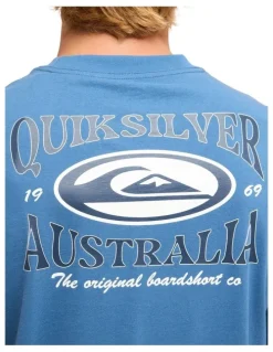 Quiksilver Retro Lock Up T-Shirt In Blue Horizon