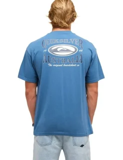 Quiksilver Retro Lock Up T-Shirt In Blue Horizon