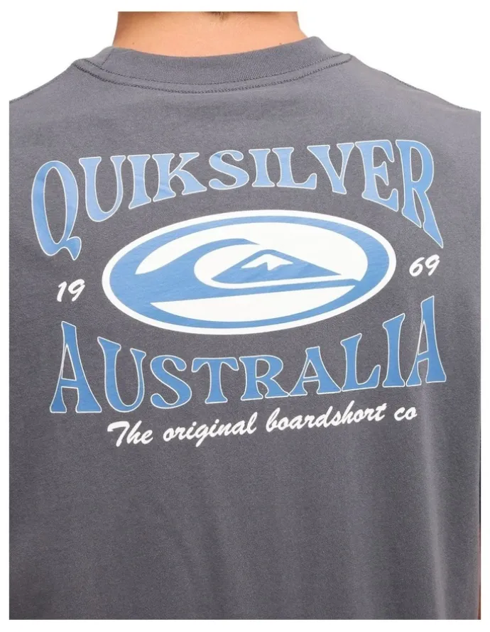 Quiksilver Retro Lock Up T-Shirt In Iron Gate