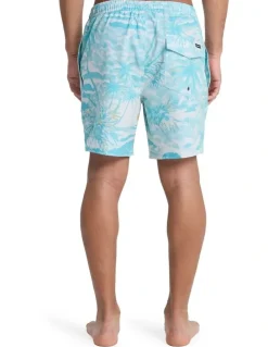 Quiksilver Stretch Printed Volley 17 Swim Shorts Aqua Sundown