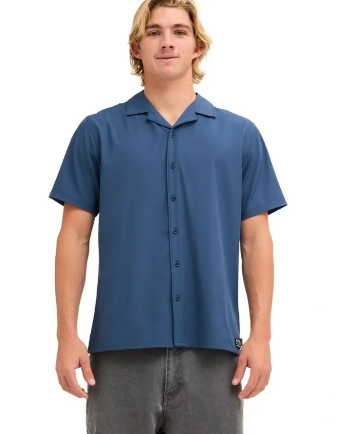 Quiksilver Sunbelt Short Sleeve Shirt Dark Denim