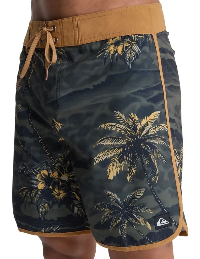 Quiksilver Surfsilk Scallop 18 Boardshorts Black Sundown