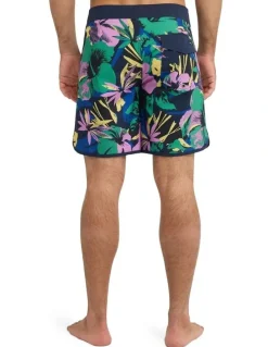 Quiksilver Surfsilk Scallop 18 Boardshorts Dark Navy Interact Floral
