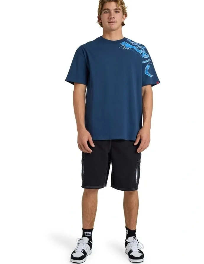 Quiksilver YG Scrawled Oversized T-Shirt Dark Denim