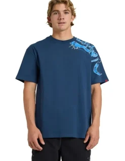 Quiksilver YG Scrawled Oversized T-Shirt Dark Denim