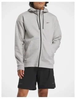 Reebok Athlete Full Zip In Medium Grey Heather