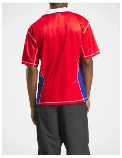 Reebok Obey Jersey Tops In Vector Red