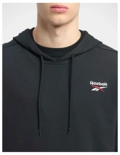 Reebok Ri Left Chest Logo Hood In Black/White/Vector Red