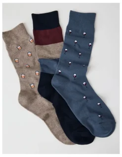 Regatta 3 Pack Drinks Soft Top Socks