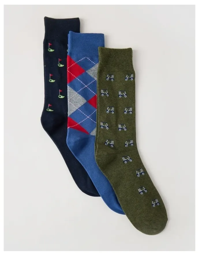 Regatta 3 Pack Golf Soft Top Socks