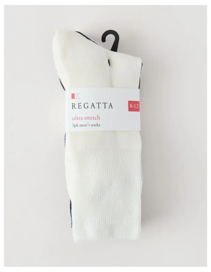 Regatta 3 Pack Loose Top Crew Sports Socks in Ivory, Navy, and Grey