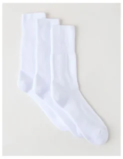 Regatta 3 Pack Loose Top Crew Sports Socks in White