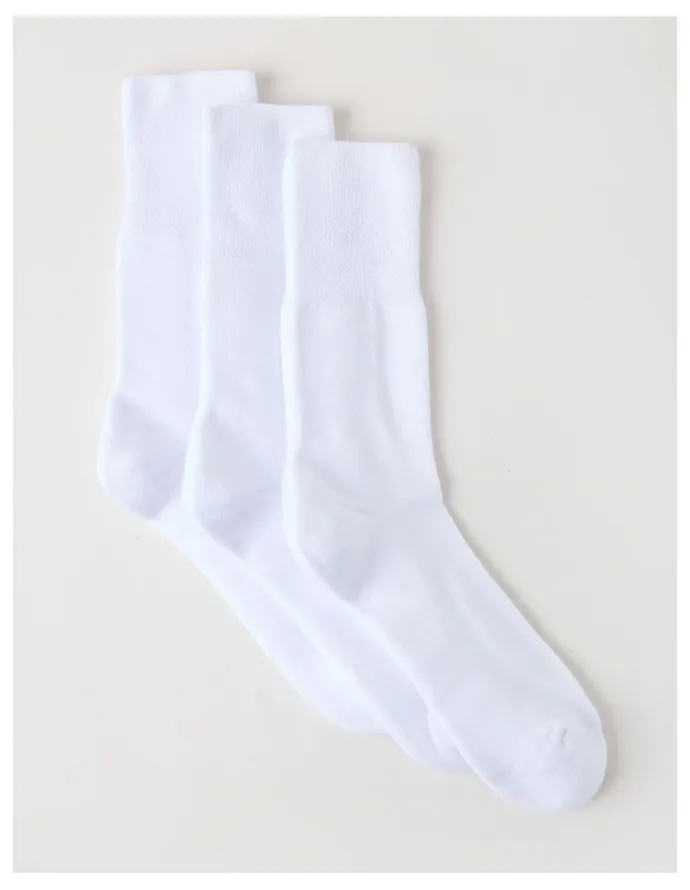 Regatta 3 Pack Loose Top Crew Sports Socks in White