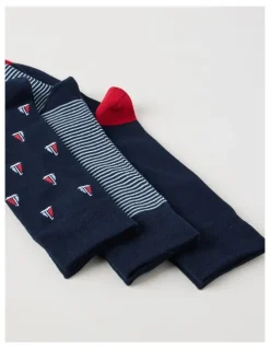 Regatta 3 Pack Nautical Soft Top Socks