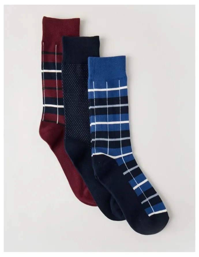 Regatta 3 Pack Stripes Soft Top Socks