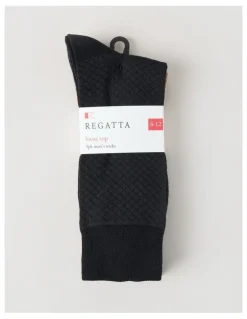 Regatta 3 Pack Texture Soft Top Socks