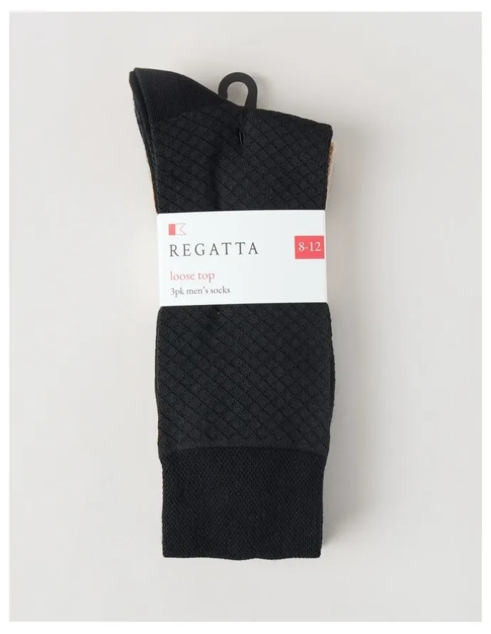 Regatta 3 Pack Texture Soft Top Socks