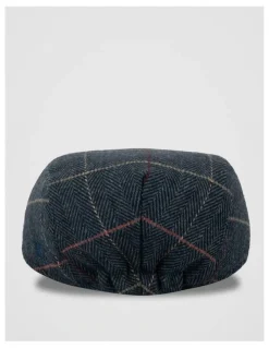 Regatta Check Driving Cap Herringbone Hat Navy