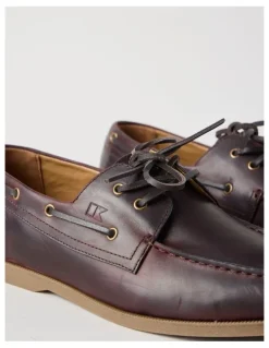 Regatta Harbor Leather Boat Shoe in Dark Brown