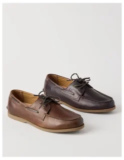 Regatta Harbor Leather Boat Shoe in Dark Brown