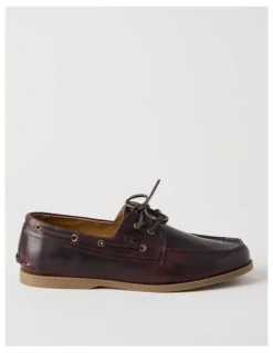 Regatta Harbor Leather Boat Shoe in Dark Brown