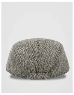 Regatta Herringbone Plaid Driving Cap Hat Grey