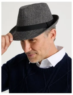 Regatta Melton Trilby Hat Plaid Hat Charcoal